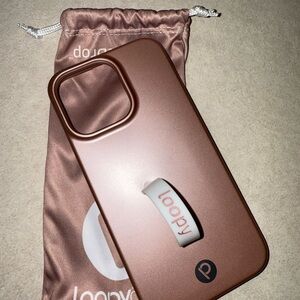 iPhone 14 Pro Max blush rose loopy case